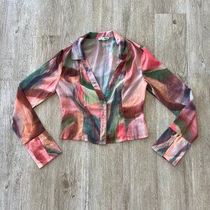 Womens Fashion Nova Pink Multicolor Blouse - M